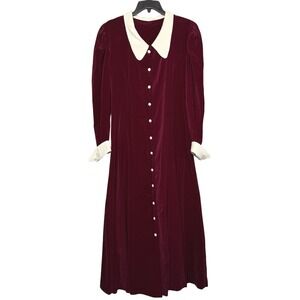 Vintage Velvet Midi/Maxi Dress Size 6 Cottontail Victorian Academia‎ Whimsigoth